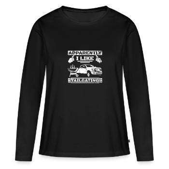 Apparemment, j’aime le talonnage - T-shirt manches longues Premium bio Femme - noir - Devant - Julia (174cm)