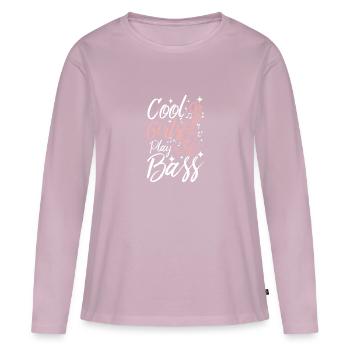 Cool girls play bass - Frauen Premium Bio Langarmshirt - Altrosa - Vorne - Julia (174cm)