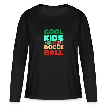 Children cool kids play Bocce Ball - Women's Premium Organic Long Sleeve Shirt - black - Front - Julia (174cm)
