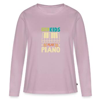 Children Cool kids play piano - Women's Premium Organic Long Sleeve Shirt - dusky pink - Front - Julia (174cm)