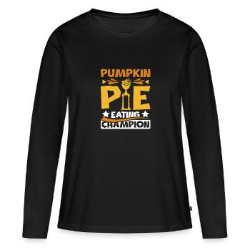 Pumpkin pie eating champion - Frauen Premium Bio Langarmshirt - Schwarz - Vorne - Julia (174cm)