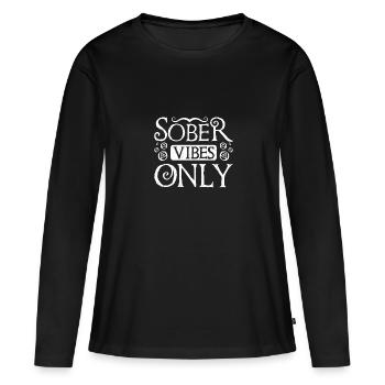 Sobriété Sobre Vibrations Sobres Uniquement - T-shirt manches longues Premium bio Femme - noir - Devant - Julia (174cm)