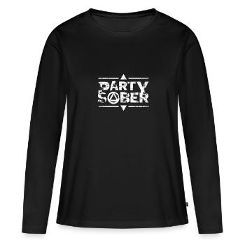 Sobriété Soirée Sobre - T-shirt manches longues Premium bio Femme - noir - Devant - Julia (174cm)