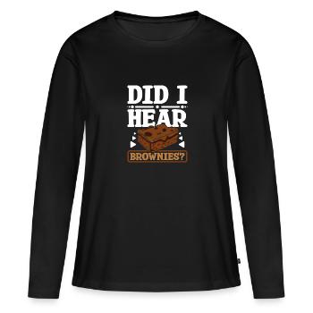 Ai-je entendu des brownies - T-shirt manches longues Premium bio Femme - noir - Devant - Julia (174cm)