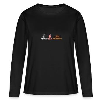 Peace Love Brownies - Women's Premium Organic Long Sleeve Shirt - black - Front - Julia (174cm)