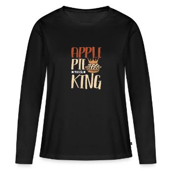 Apple pie making king - Frauen Premium Bio Langarmshirt - Schwarz - Vorne - Julia (174cm)
