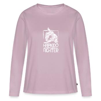Combattant Hapkido - T-shirt manches longues Premium bio Femme - rose poudré - Devant - Julia (174cm)