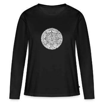 MAYA Tattoo Tribal Aztec Maori Totem - T-shirt manches longues Premium bio Femme - noir - Devant - Julia (174cm)