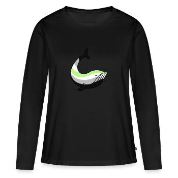 Agender Whale Agender Pride - T-shirt manches longues Premium bio Femme - noir - Devant - Julia (174cm)