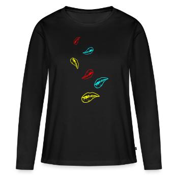 Lèvres - T-shirt manches longues Premium bio Femme - noir - Devant - Julia (174cm)