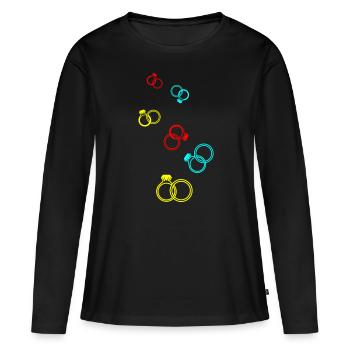 Eheringe symbol - Frauen Premium Bio Langarmshirt - Schwarz - Vorne - Julia (174cm)