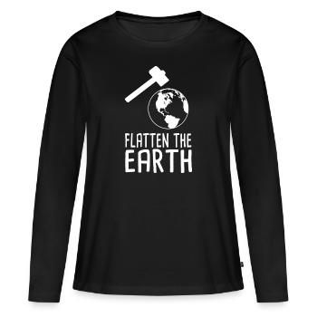 Flatten The Earth - Frauen Premium Bio Langarmshirt - Schwarz - Vorne - Julia (174cm)