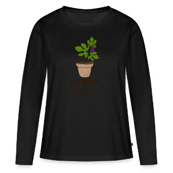 Ne soyez pas lâche - T-shirt manches longues Premium bio Femme - noir - Devant - Julia (174cm)
