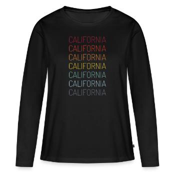 Californie - T-shirt manches longues Premium bio Femme - noir - Devant - Julia (174cm)