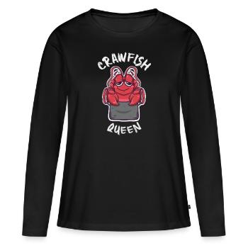 Kawaii Crawfish Queen Funny Cajun Crawfish Bil - T-shirt manches longues Premium bio Femme - noir - Devant - Julia (174cm)