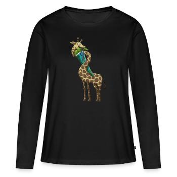 Giraffe school cone - Women's Premium Organic Long Sleeve Shirt - black - Front - Julia (174cm)