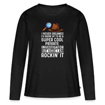 Conception super cool de détective privé - T-shirt manches longues Premium bio Femme - noir - Devant - Julia (174cm)