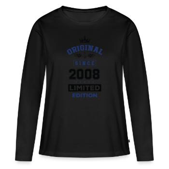 2008 Anniversaire en édition limitée - T-shirt manches longues Premium bio Femme - noir - Devant - Julia (174cm)