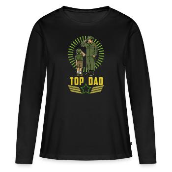 Top Dad Top Dad Father's Day Military Soldiers - Women's Premium Organic Long Sleeve Shirt - black - Front - Julia (174cm)