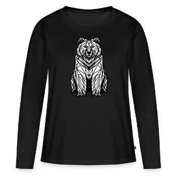 Polygone d’ours - T-shirt manches longues Premium bio Femme - noir - Devant - Julia (174cm)