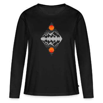 Berge Spiegelbild - Frauen Premium Bio Langarmshirt - Schwarz - Vorne - Julia (174cm)