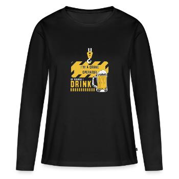 Grue - T-shirt manches longues Premium bio Femme - noir - Devant - Julia (174cm)