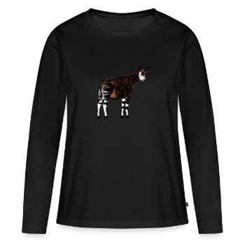Okapi I - Women's Premium Organic Long Sleeve Shirt - black - Front - Julia (174cm)