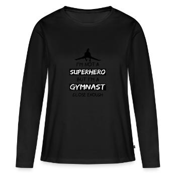 Super-héros de gymnastique - gymnastique féminine - T-shirt manches longues Premium bio Femme - noir - Devant - Julia (174cm)