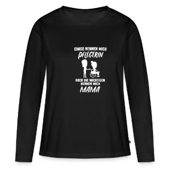 Pflege Pflegerin Altenpflegerin Mama Geschenkidee - Frauen Premium Bio Langarmshirt - Schwarz - Vorne - Julia (174cm)