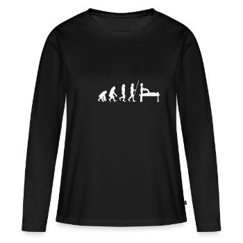 Physio Physiothérapeute Cadeau Evolution - T-shirt manches longues Premium bio Femme - noir - Devant - Julia (174cm)
