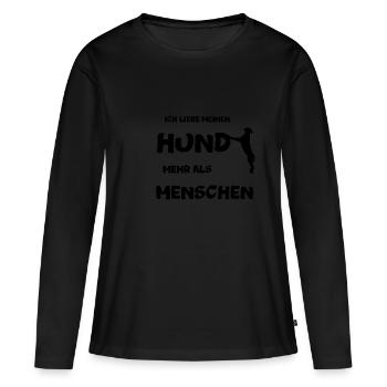 Hundeliebe - Petshirt - Frauen Premium Bio Langarmshirt - Schwarz - Vorne - Julia (174cm)