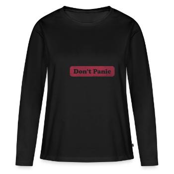 Don't Panic - Hitchhiker - Frauen Premium Bio Langarmshirt - Schwarz - Vorne - Julia (174cm)