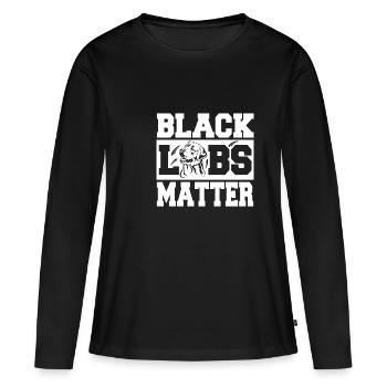 Labrador - Frauen Premium Bio Langarmshirt - Schwarz - Vorne - Julia (174cm)