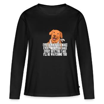 Labrador - T-shirt manches longues Premium bio Femme - noir - Devant - Julia (174cm)