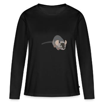 Graue Maus - Frauen Premium Bio Langarmshirt - Schwarz - Vorne - Julia (174cm)