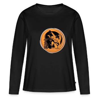 Aïkido - T-shirt manches longues Premium bio Femme - noir - Devant - Julia (174cm)
