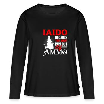 Iaido - T-shirt manches longues Premium bio Femme - noir - Devant - Julia (174cm)