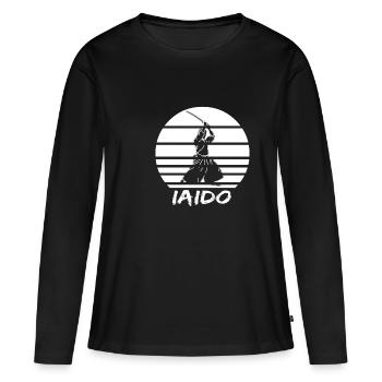 Iaido - T-shirt manches longues Premium bio Femme - noir - Devant - Julia (174cm)