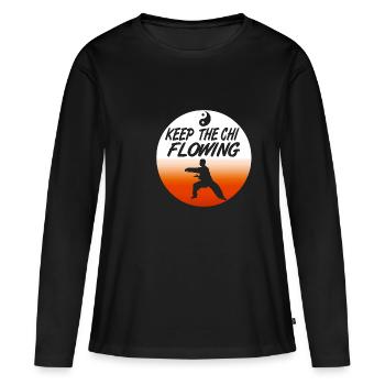 Tai Chi - T-shirt manches longues Premium bio Femme - noir - Devant - Julia (174cm)