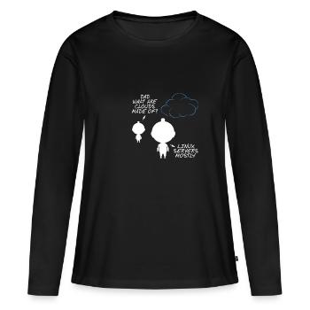 Programmeur - T-shirt manches longues Premium bio Femme - noir - Devant - Julia (174cm)