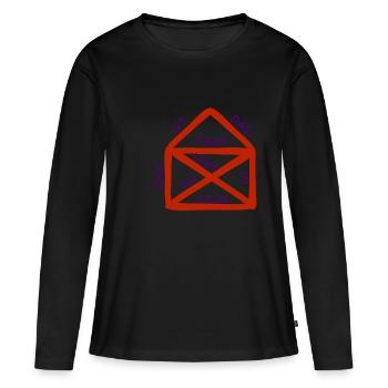 C'est la maison de Saint-Nicolas - T-shirt manches longues Premium bio Femme - noir - Devant - Julia (174cm)