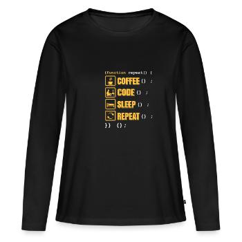 programmeur - T-shirt manches longues Premium bio Femme - noir - Devant - Julia (174cm)