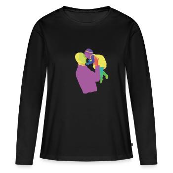Father and daughter - Women's Premium Organic Long Sleeve Shirt - black - Front - Julia (174cm)