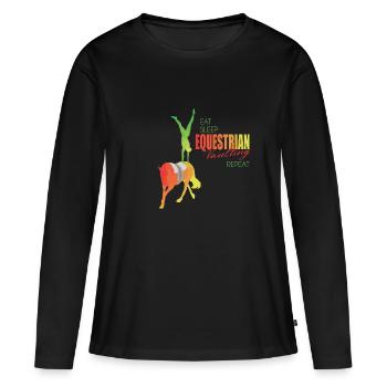 Voltiger cadeau de cheval - T-shirt manches longues Premium bio Femme - noir - Devant - Julia (174cm)