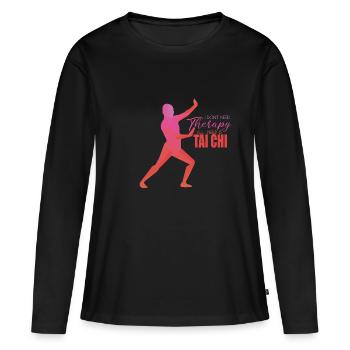 Tai Chi - T-shirt manches longues Premium bio Femme - noir - Devant - Julia (174cm)