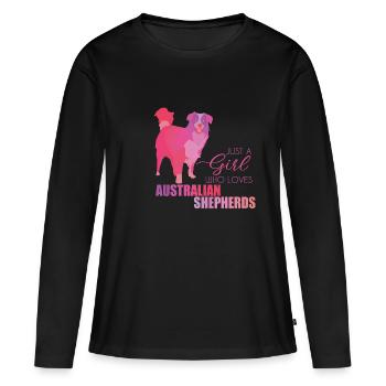 Australian Shepherd - T-shirt manches longues Premium bio Femme - noir - Devant - Julia (174cm)