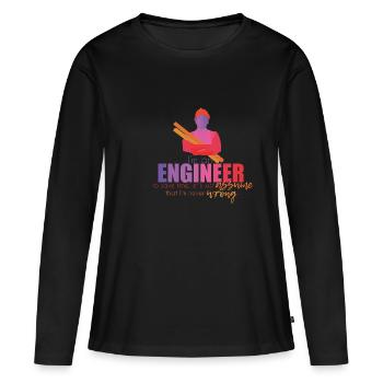 Ingenieur - Frauen Premium Bio Langarmshirt - Schwarz - Vorne - Julia (174cm)