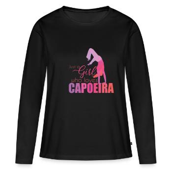Capoeira - T-shirt manches longues Premium bio Femme - noir - Devant - Julia (174cm)