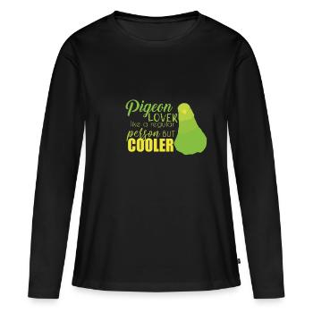 Pigeon - T-shirt manches longues Premium bio Femme - noir - Devant - Julia (174cm)