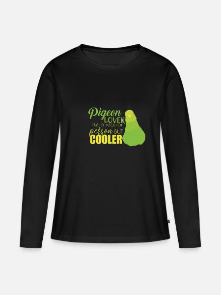 Taube - Frauen Premium Bio Langarmshirt - Schwarz